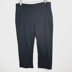 Chico's Black Stretch Straight Leg Capris Elastic Waist Chicos Size 2 US Size 12